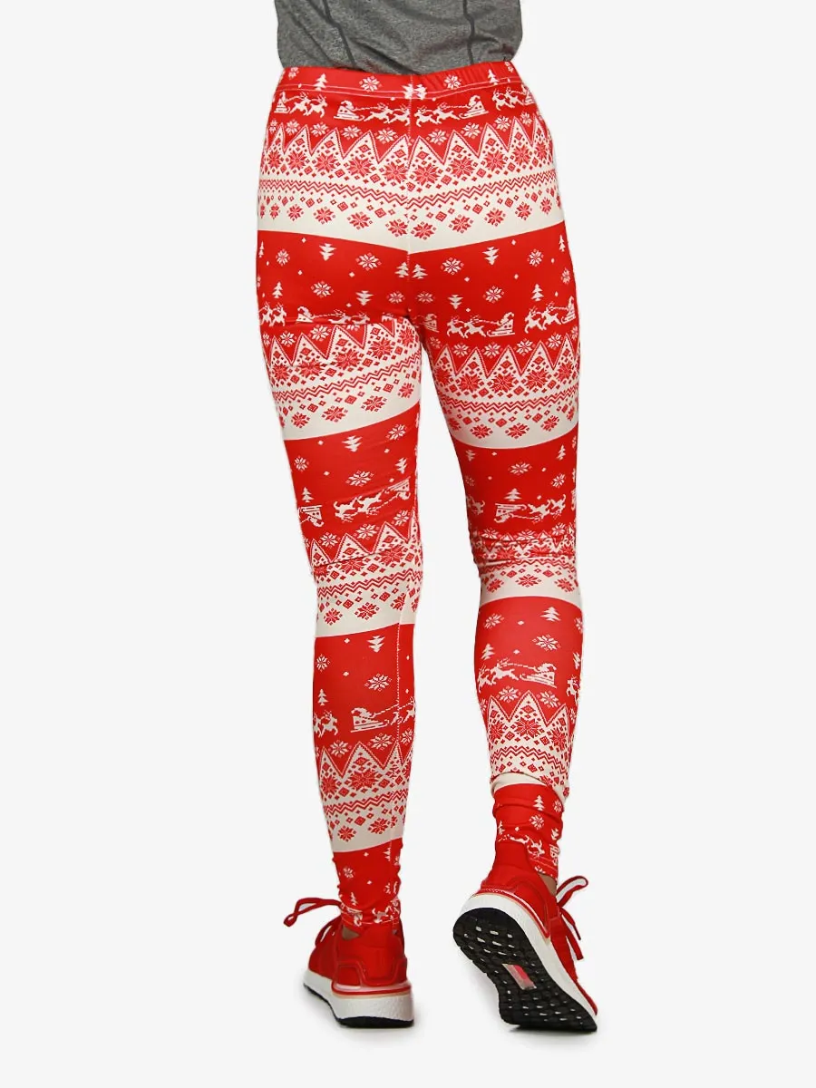 Reindeer Snowflake - Compression Tights - 1617 - Orange / Multi