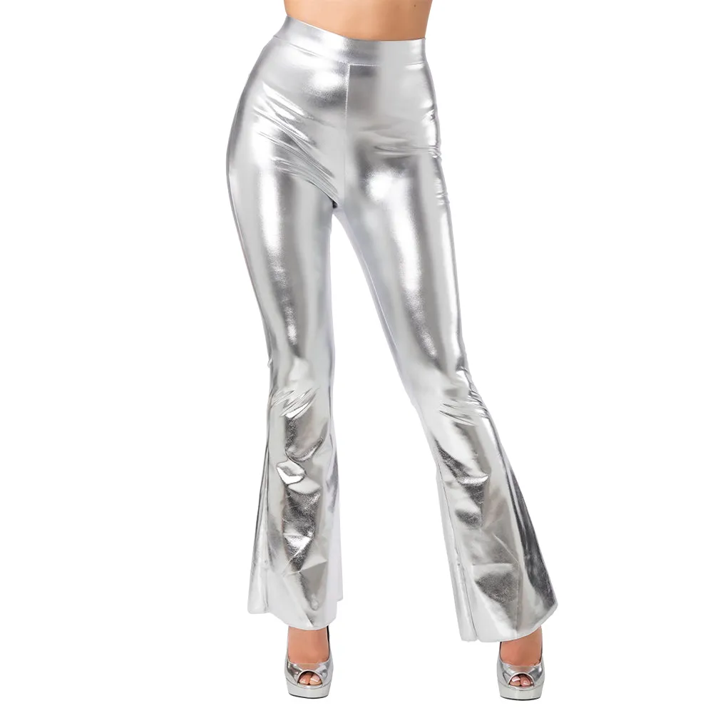 Retro Flares - Silver 70s Ladies Trousers