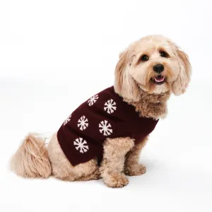 Reversible Cashmere Snowflake Dog Sweater