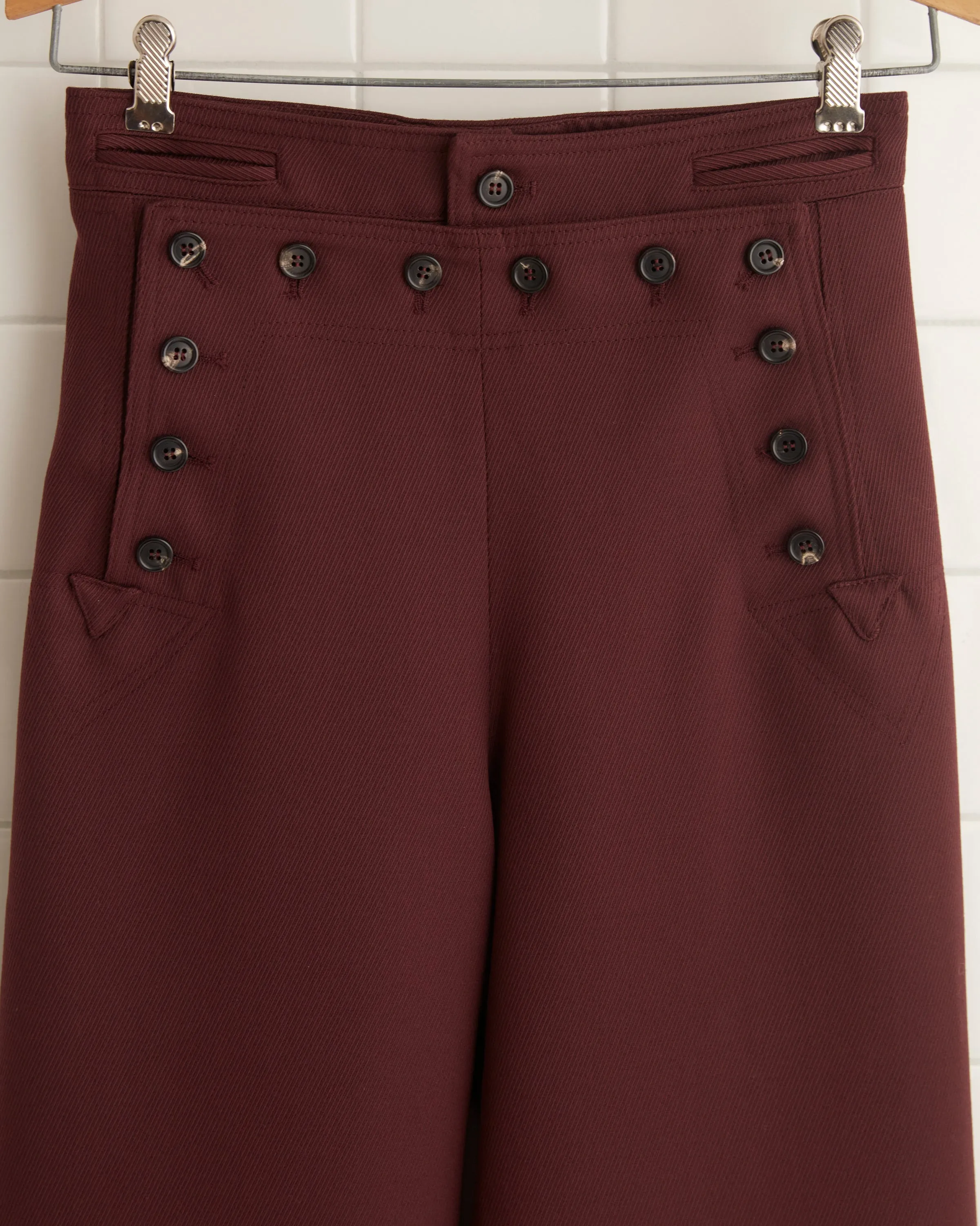 Riding Twill Sailor Trousers - Burgundy