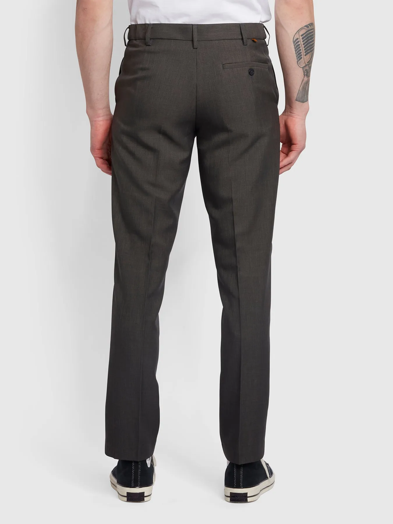 Roachman Flexi Waist Trousers In Charcoal