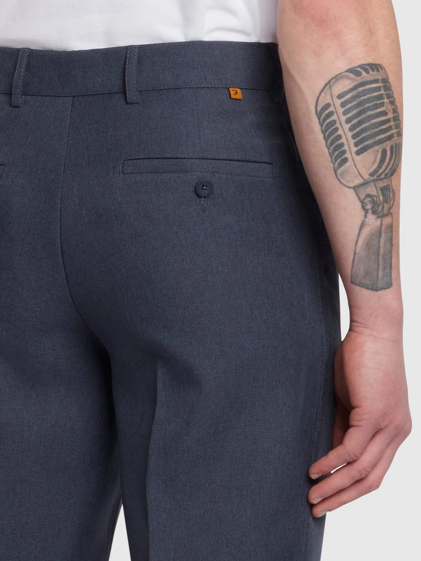 Roachman Traditional Twill Trousers In Indigo