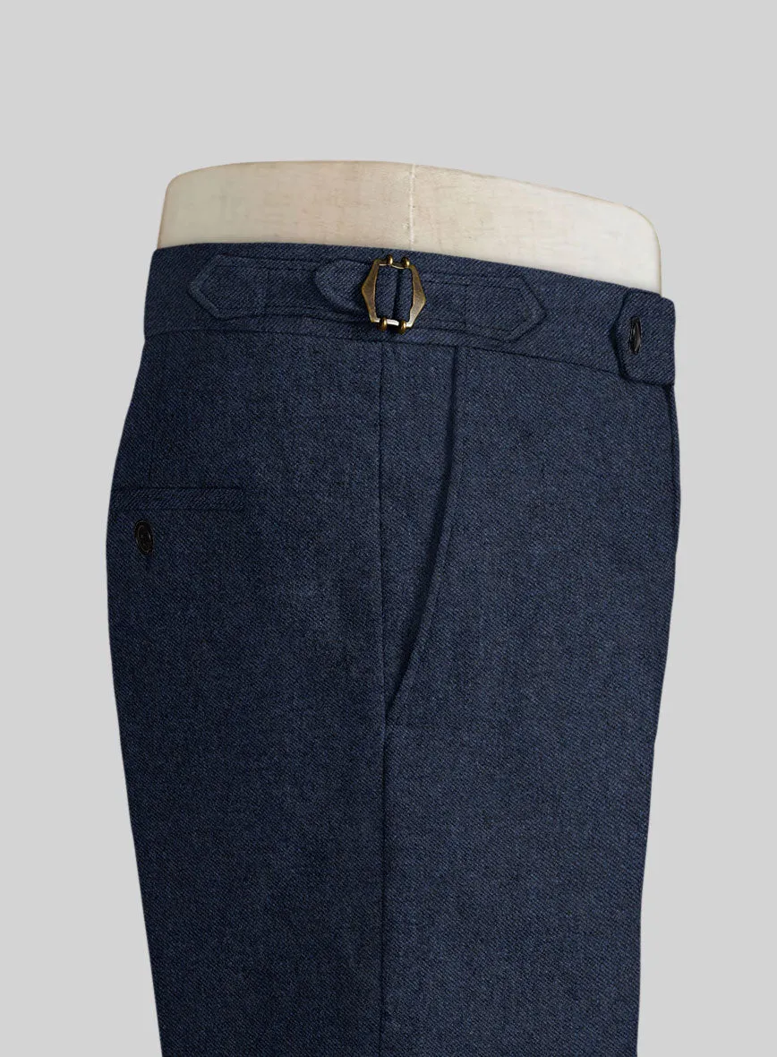 Royal Blue Denim Highland Tweed Trousers