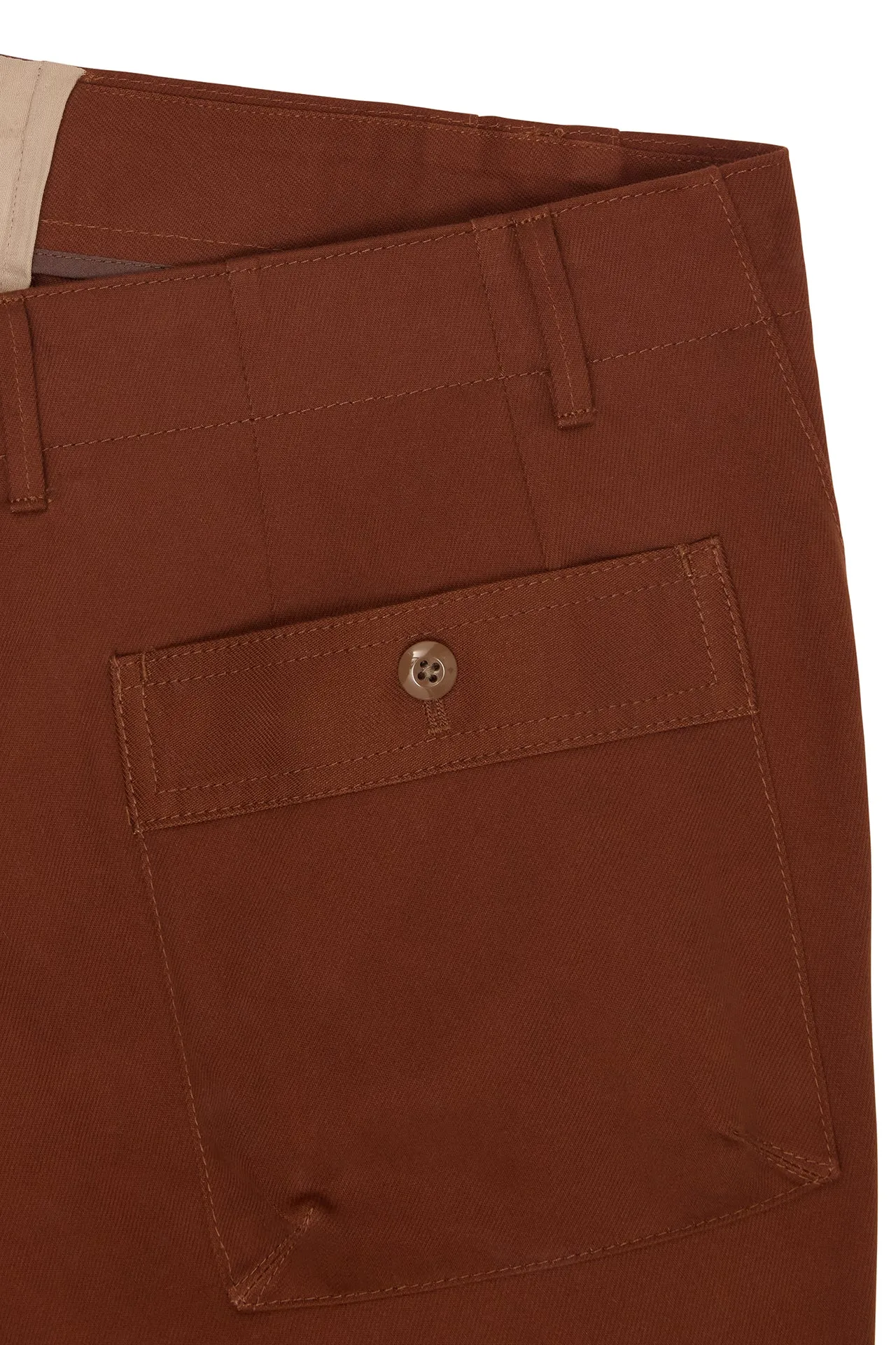 Rust French Drill Casual Trousers