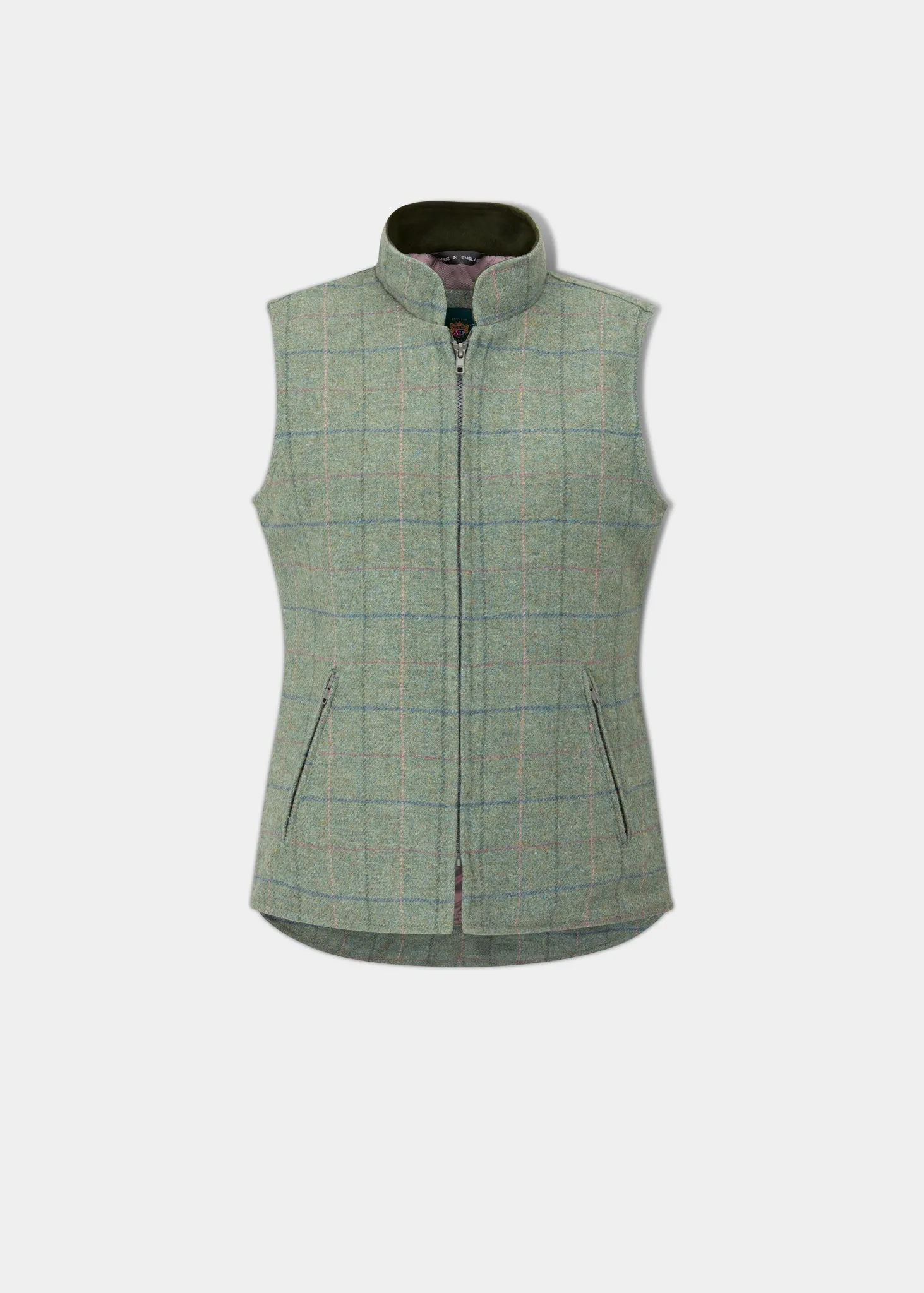 Rutland Ladies Tweed Gilet In Spindle