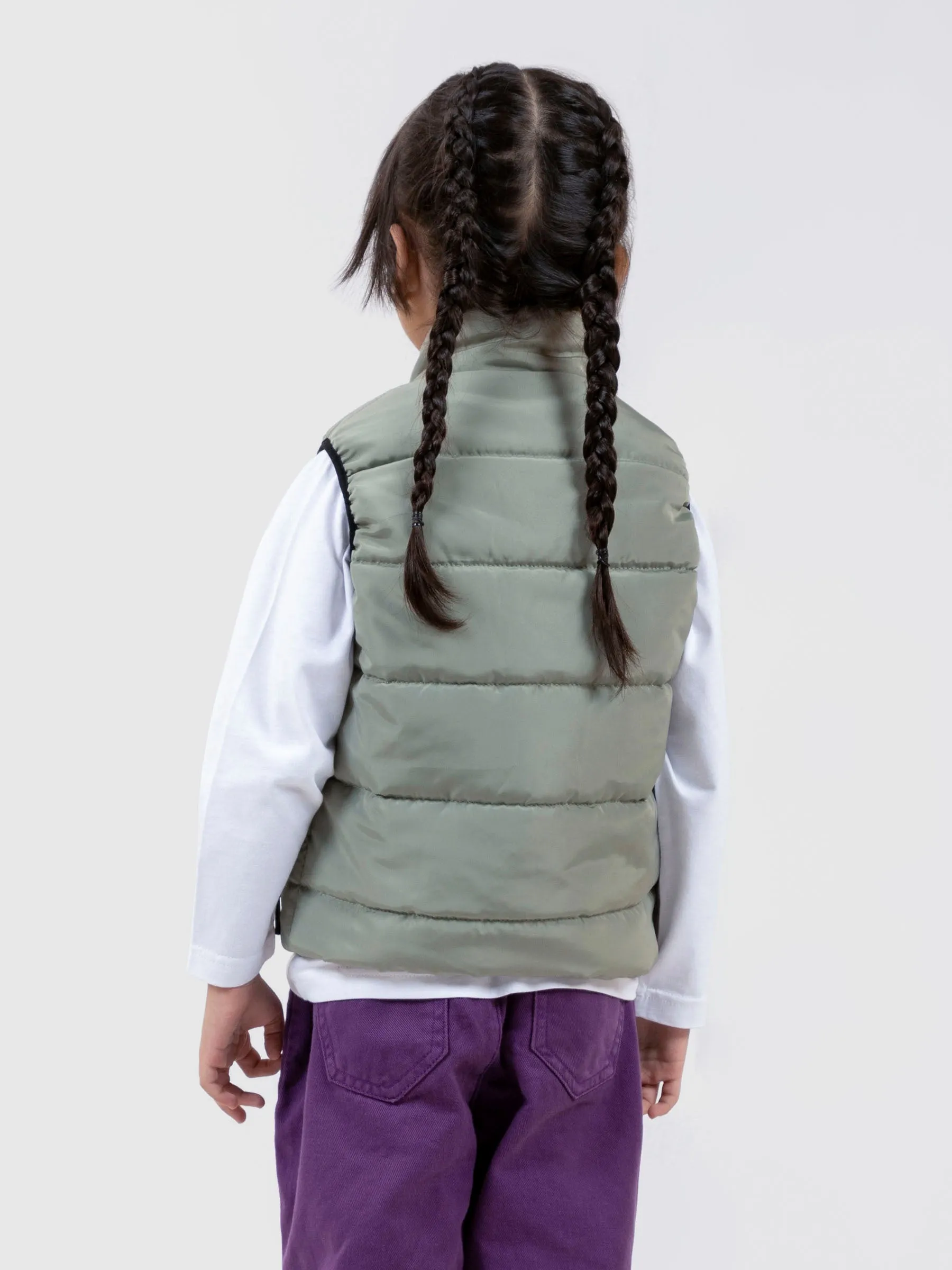 Sage Green Quilted Sporty Casual Gilet - Unisex