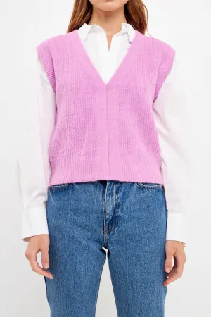 Sav V-Neck Knit Sweater Vest