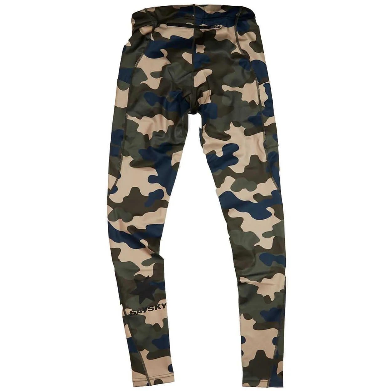 SAYSKY Camo Combat Mens Long Running Tights - Green