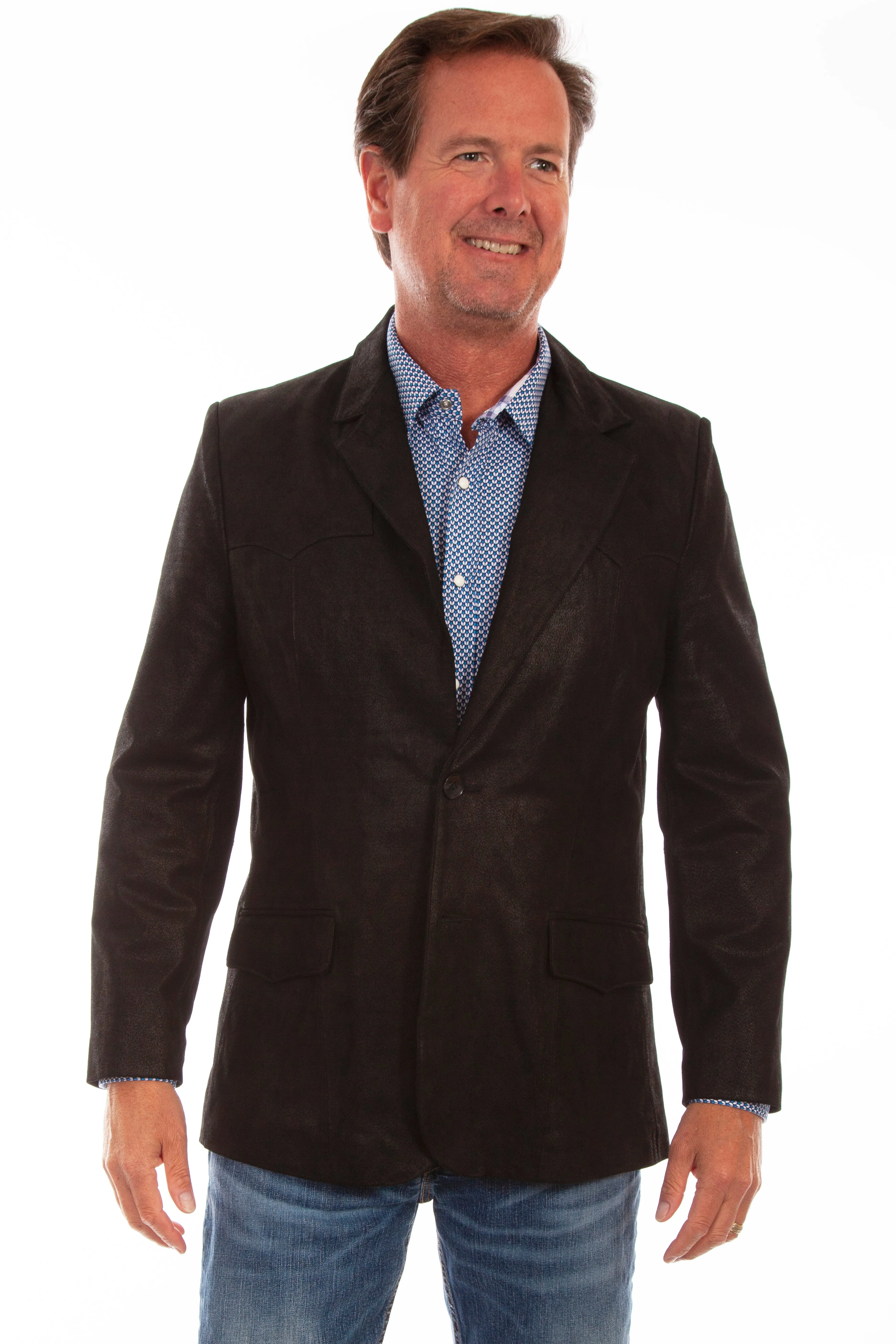 Scully Men's Black Leather Blazer Sport Coat 602-250