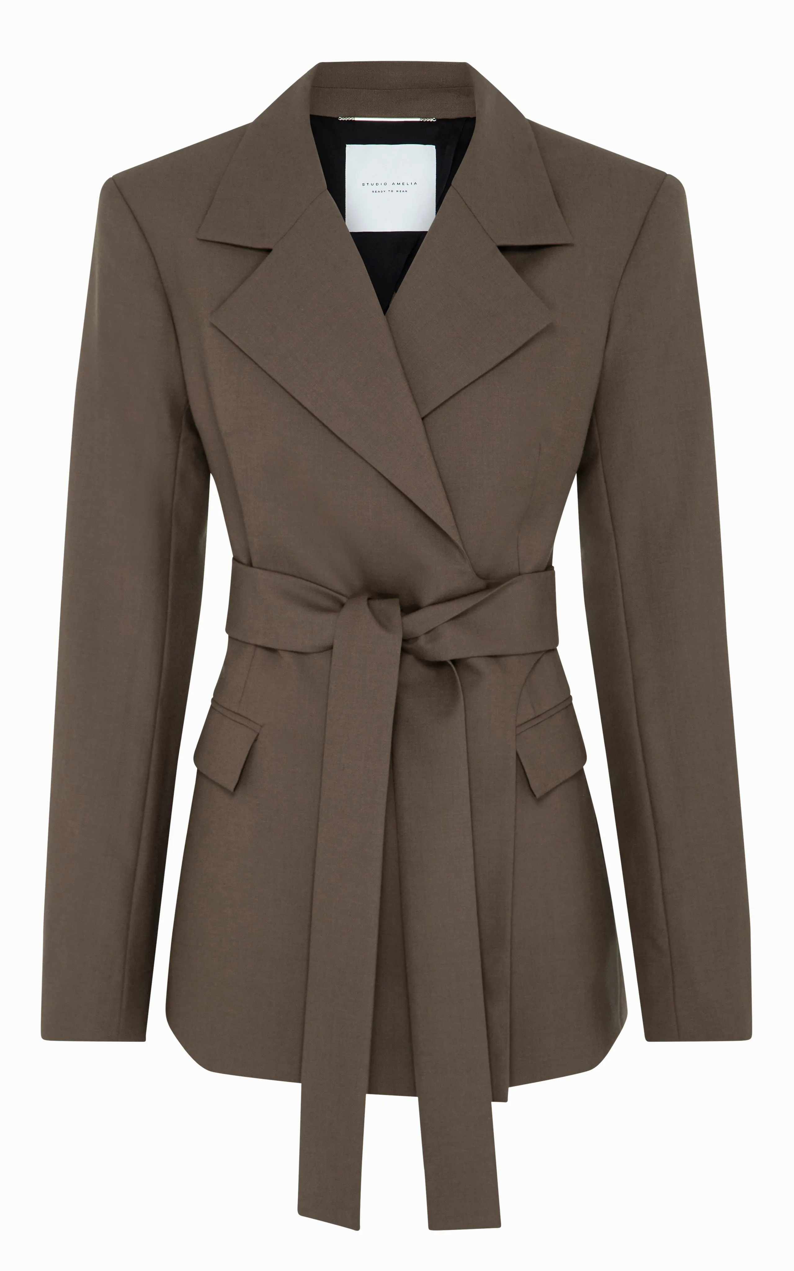 Serpentine Wrap Blazer | Truffle