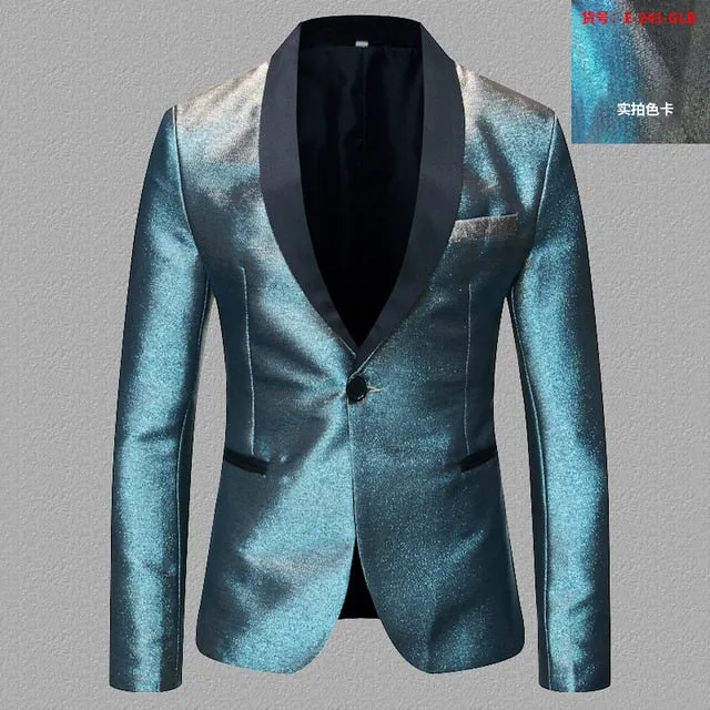 Shiny Gradient Single-Breasted Blazer