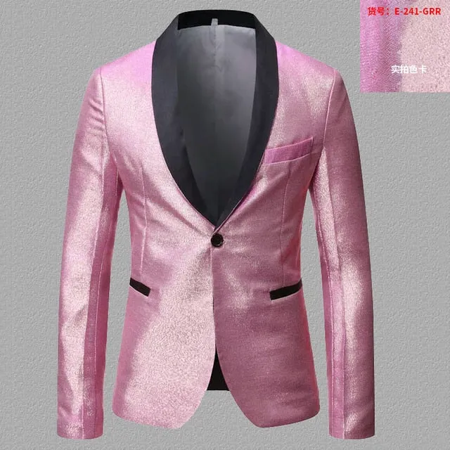 Shiny Gradient Single-Breasted Blazer