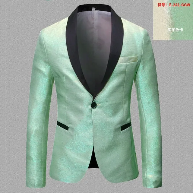 Shiny Gradient Single-Breasted Blazer