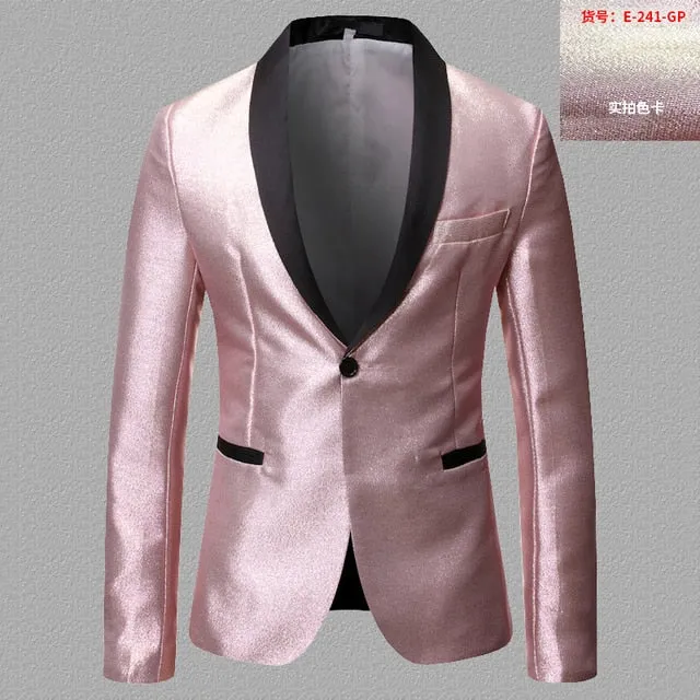 Shiny Gradient Single-Breasted Blazer