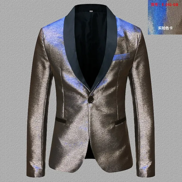 Shiny Gradient Single-Breasted Blazer