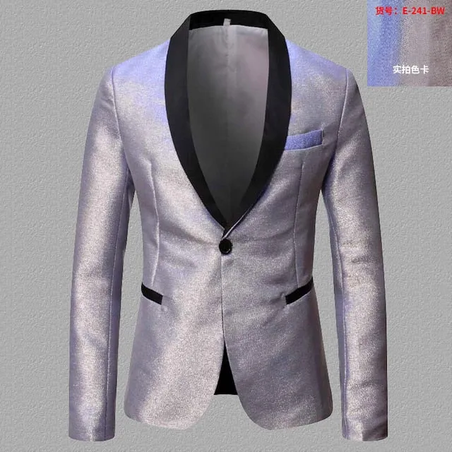 Shiny Gradient Single-Breasted Blazer