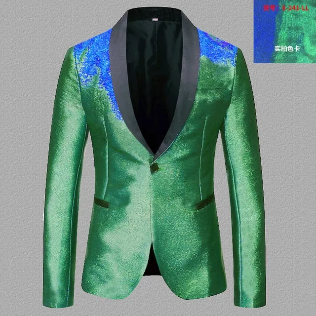 Shiny Gradient Single-Breasted Blazer