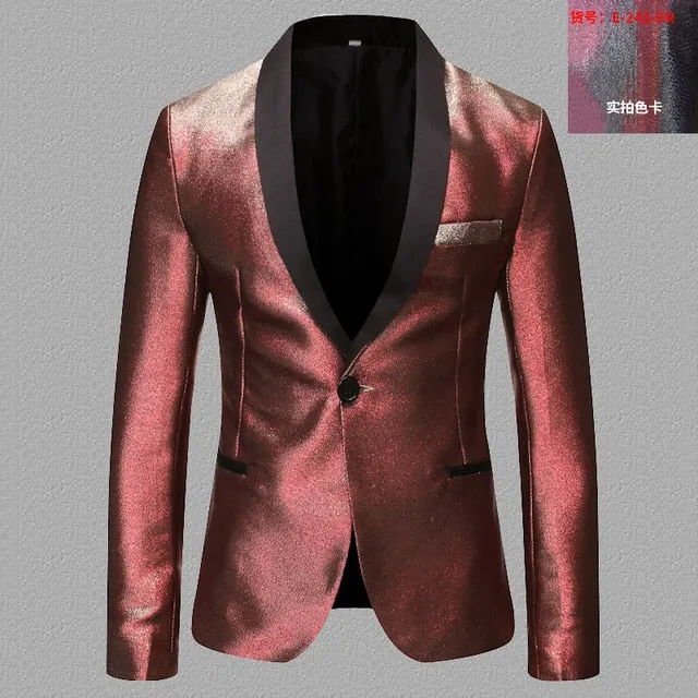 Shiny Gradient Single-Breasted Blazer