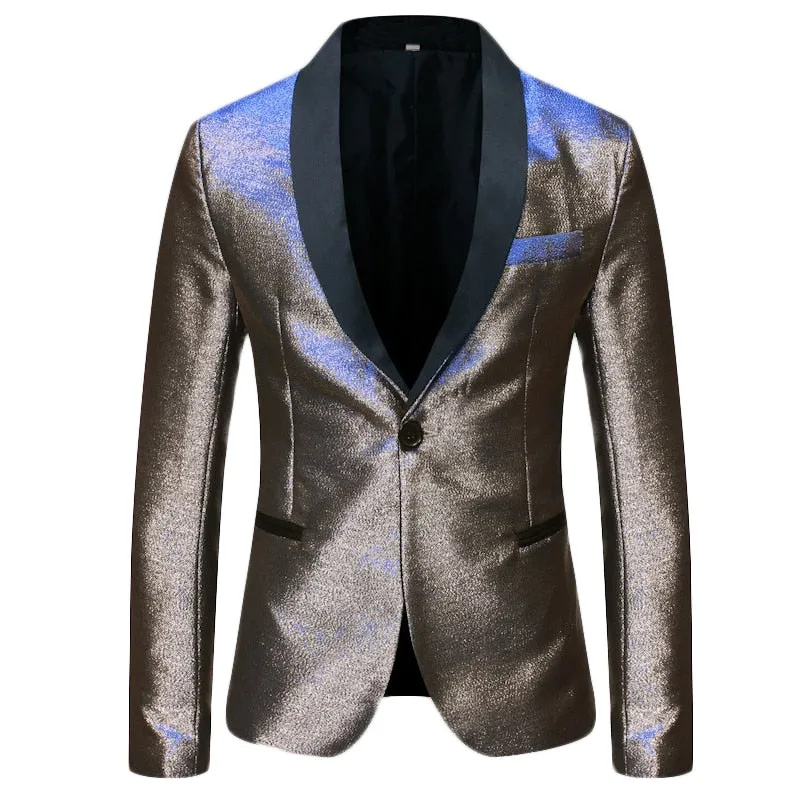 Shiny Gradient Single-Breasted Blazer