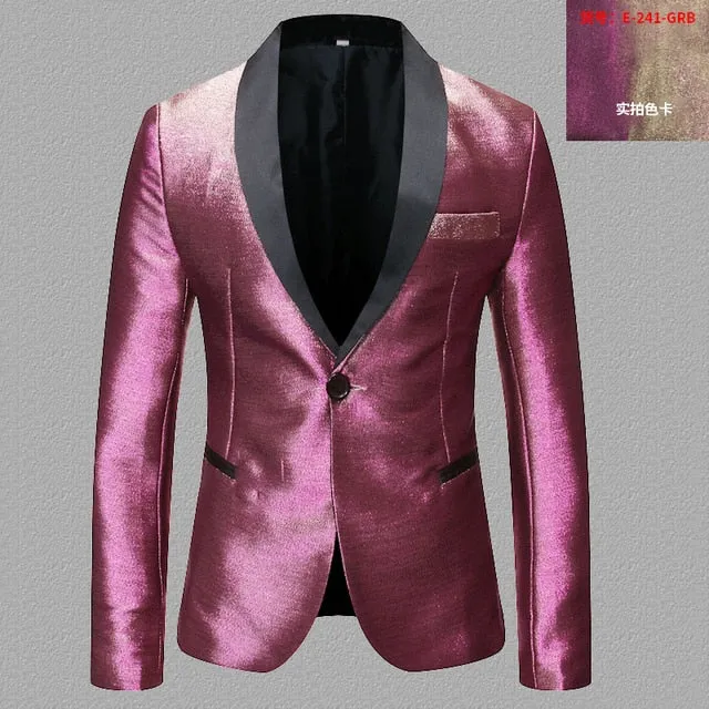 Shiny Gradient Single-Breasted Blazer