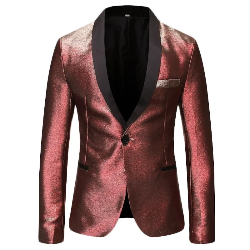 Shiny Gradient Single-Breasted Blazer