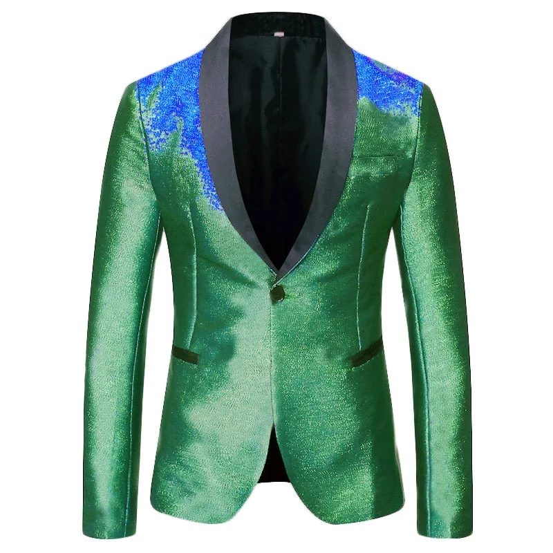 Shiny Gradient Single-Breasted Blazer