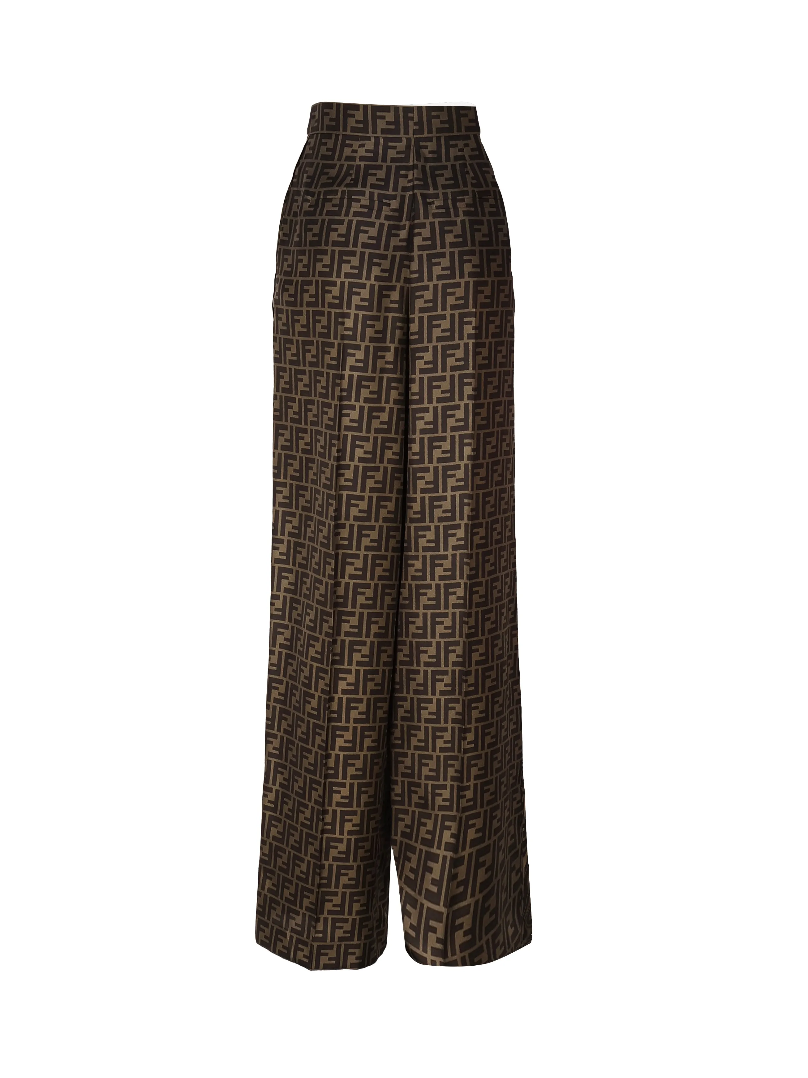 Silk High-Waist Trousers with Pockets