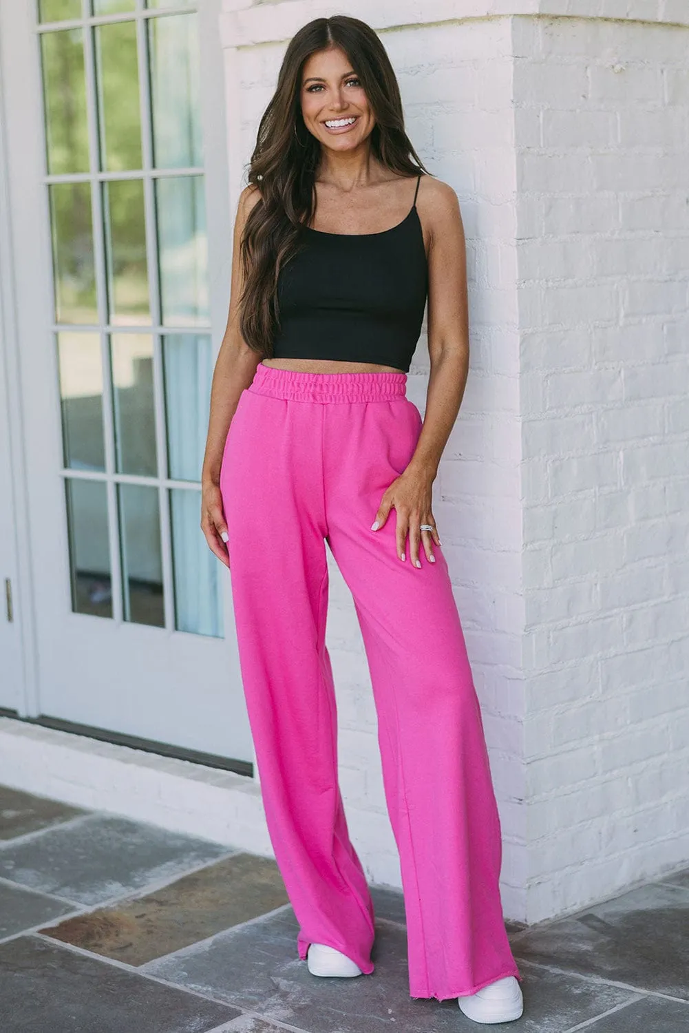 Solid Long Sleeve Crop Top & Trousers Two-Piece Suit