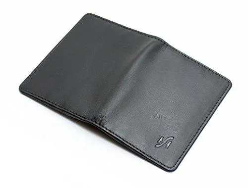 STARHIDE Mens Front Pocket RFID Blocking Minimalist Slim Leather Credit Cardholder Case 120 Black Blue