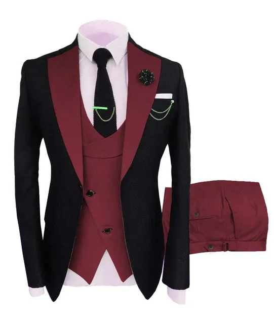 SZMANLIZI Mens Wedding Suits Italian Design Custom Made Black Smoking Tuxedo Jacket 3 Piece Groom Terno Suits For Men