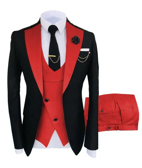 SZMANLIZI Mens Wedding Suits Italian Design Custom Made Black Smoking Tuxedo Jacket 3 Piece Groom Terno Suits For Men