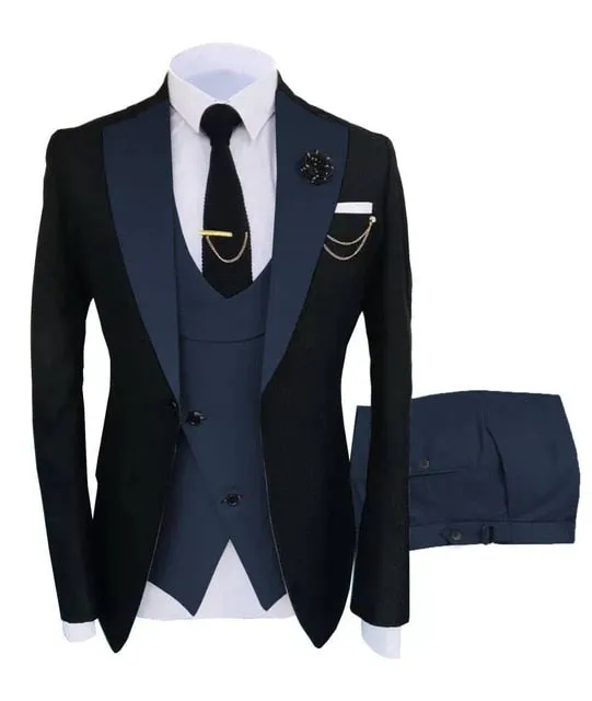 SZMANLIZI Mens Wedding Suits Italian Design Custom Made Black Smoking Tuxedo Jacket 3 Piece Groom Terno Suits For Men