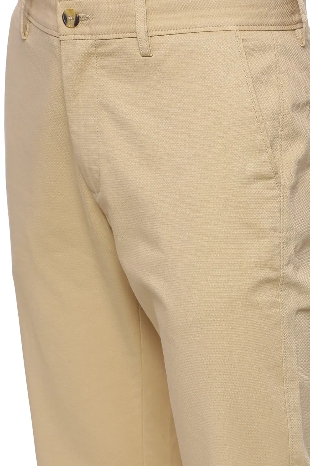 Tapered Fit Beige Stretch Trouser