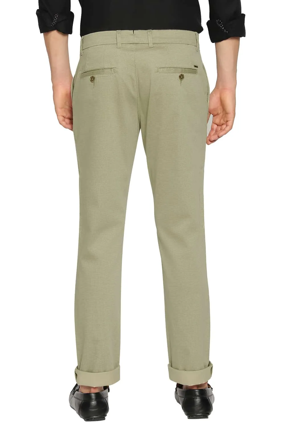 Tapered Fit Satin Stretch Trousers