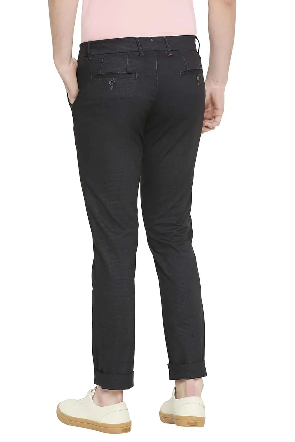 Tapered Fit Satin Stretch Trousers