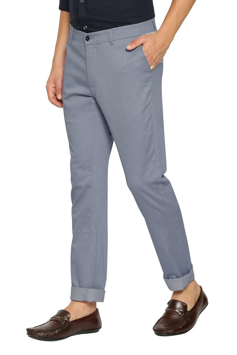 Tapered Fit Satin Stretch Trousers