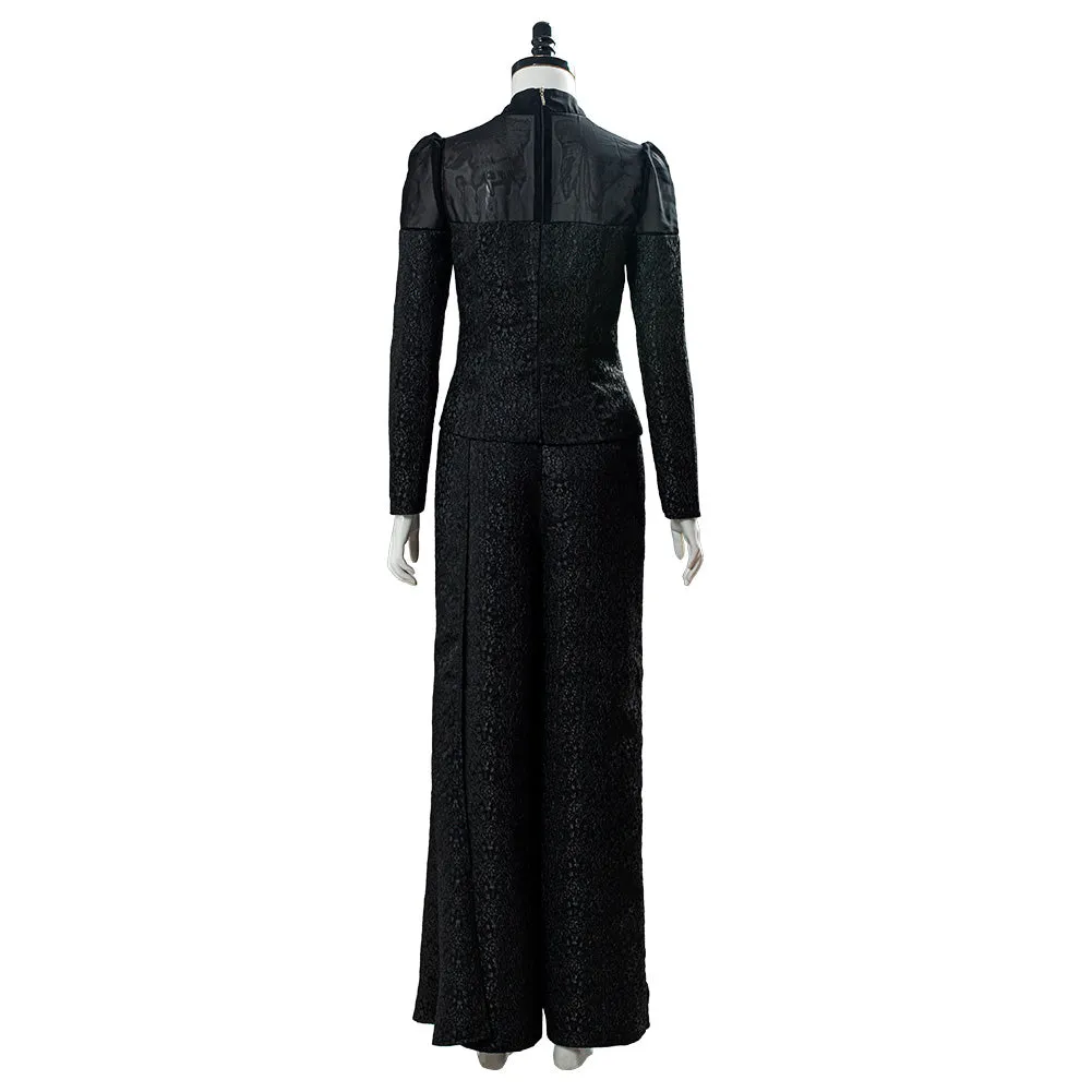 The Witcher Yennefer of Vengerberg Blouse Trousers Set Stripe Black Thin Coat Cosplay Costume