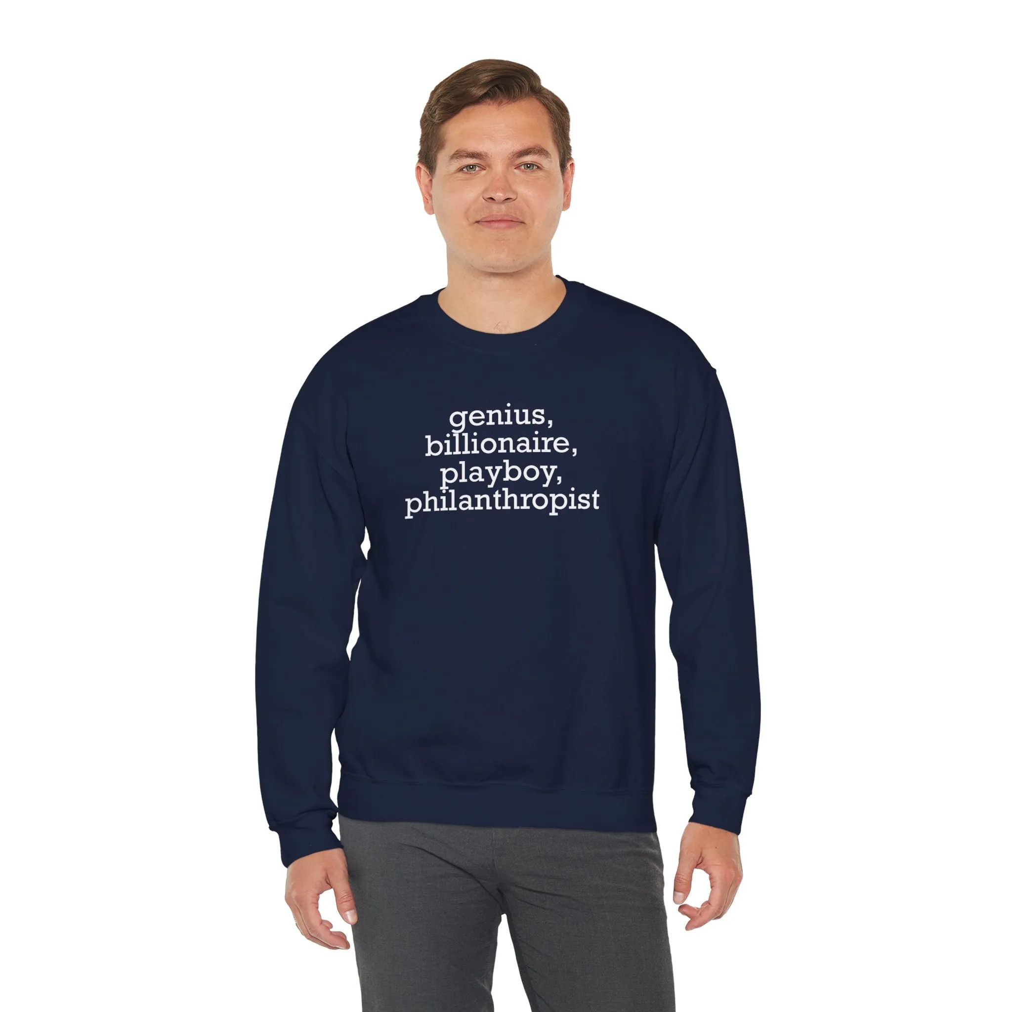 Tony Stark Genius, Billionaire, Playboy, Philanthropist Unisex Heavy Blend™ Crewneck Sweatshirt