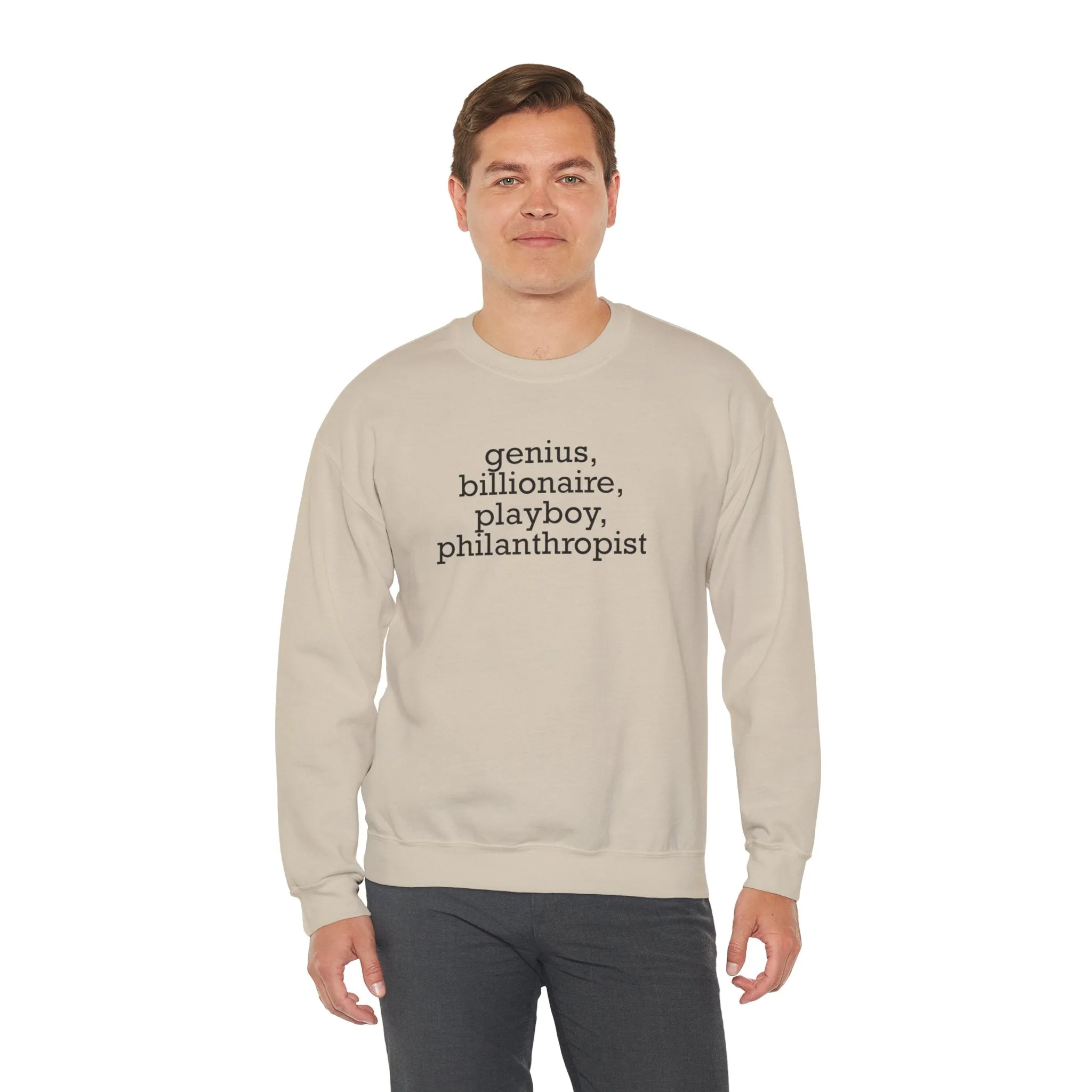 Tony Stark Genius, Billionaire, Playboy, Philanthropist Unisex Heavy Blend™ Crewneck Sweatshirt