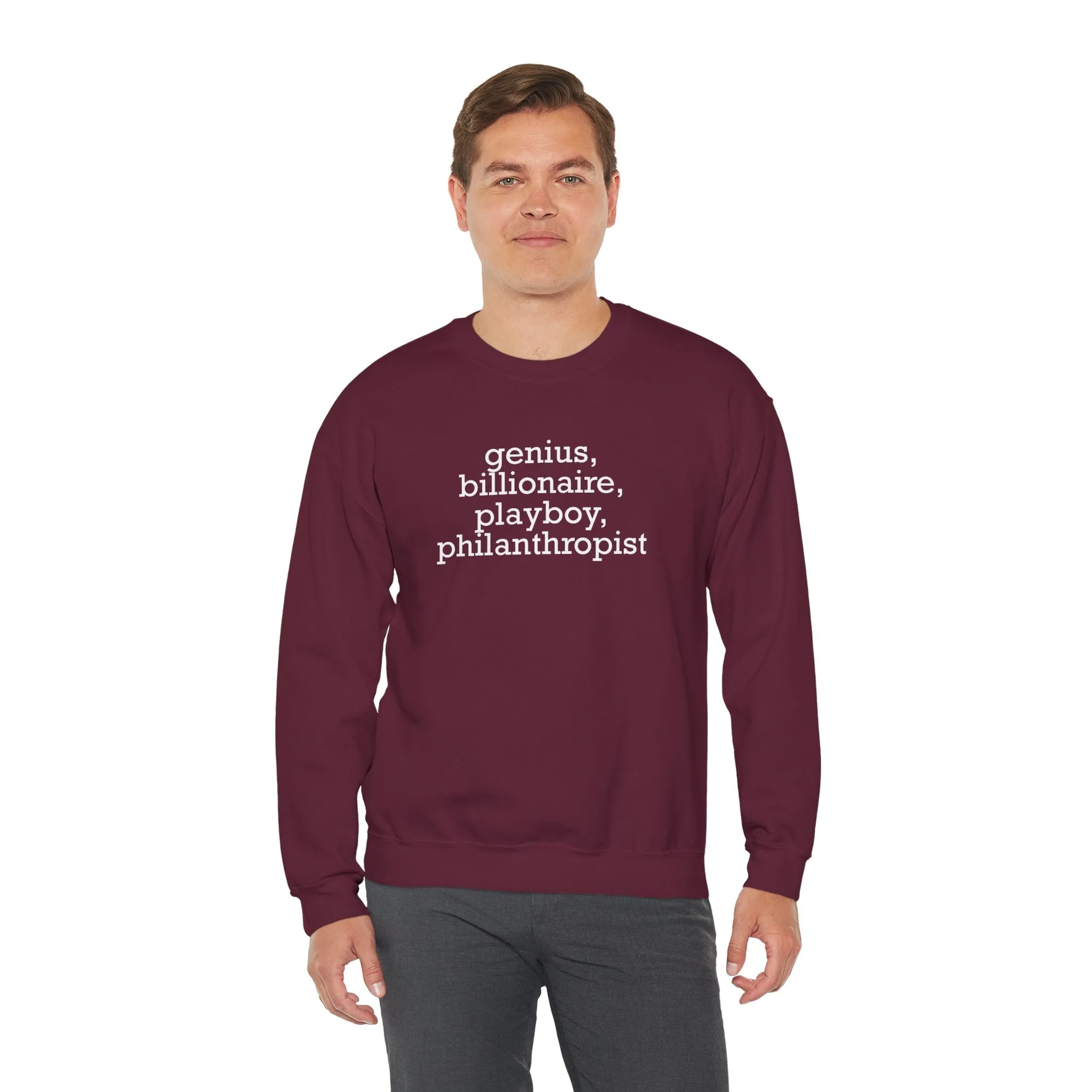 Tony Stark Genius, Billionaire, Playboy, Philanthropist Unisex Heavy Blend™ Crewneck Sweatshirt