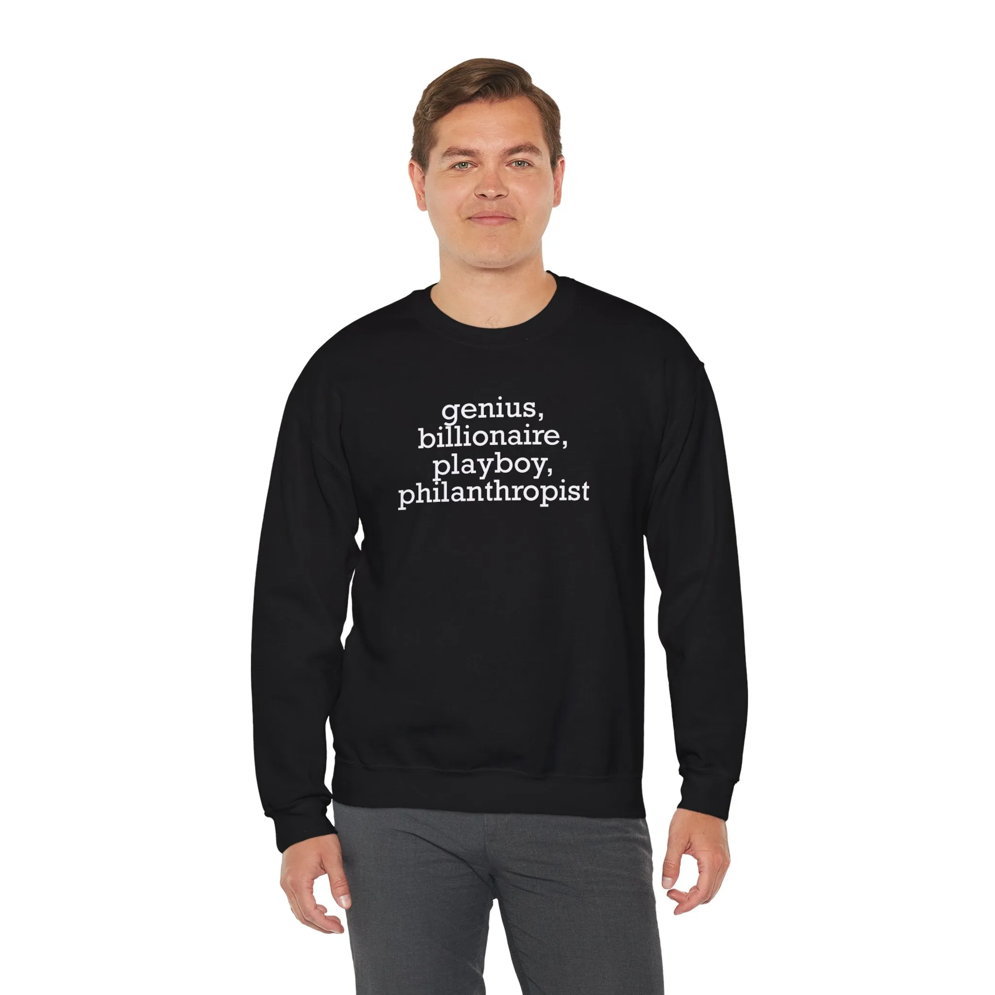 Tony Stark Genius, Billionaire, Playboy, Philanthropist Unisex Heavy Blend™ Crewneck Sweatshirt