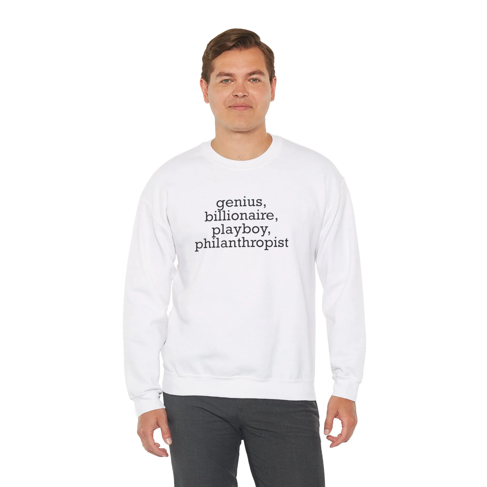 Tony Stark Genius, Billionaire, Playboy, Philanthropist Unisex Heavy Blend™ Crewneck Sweatshirt