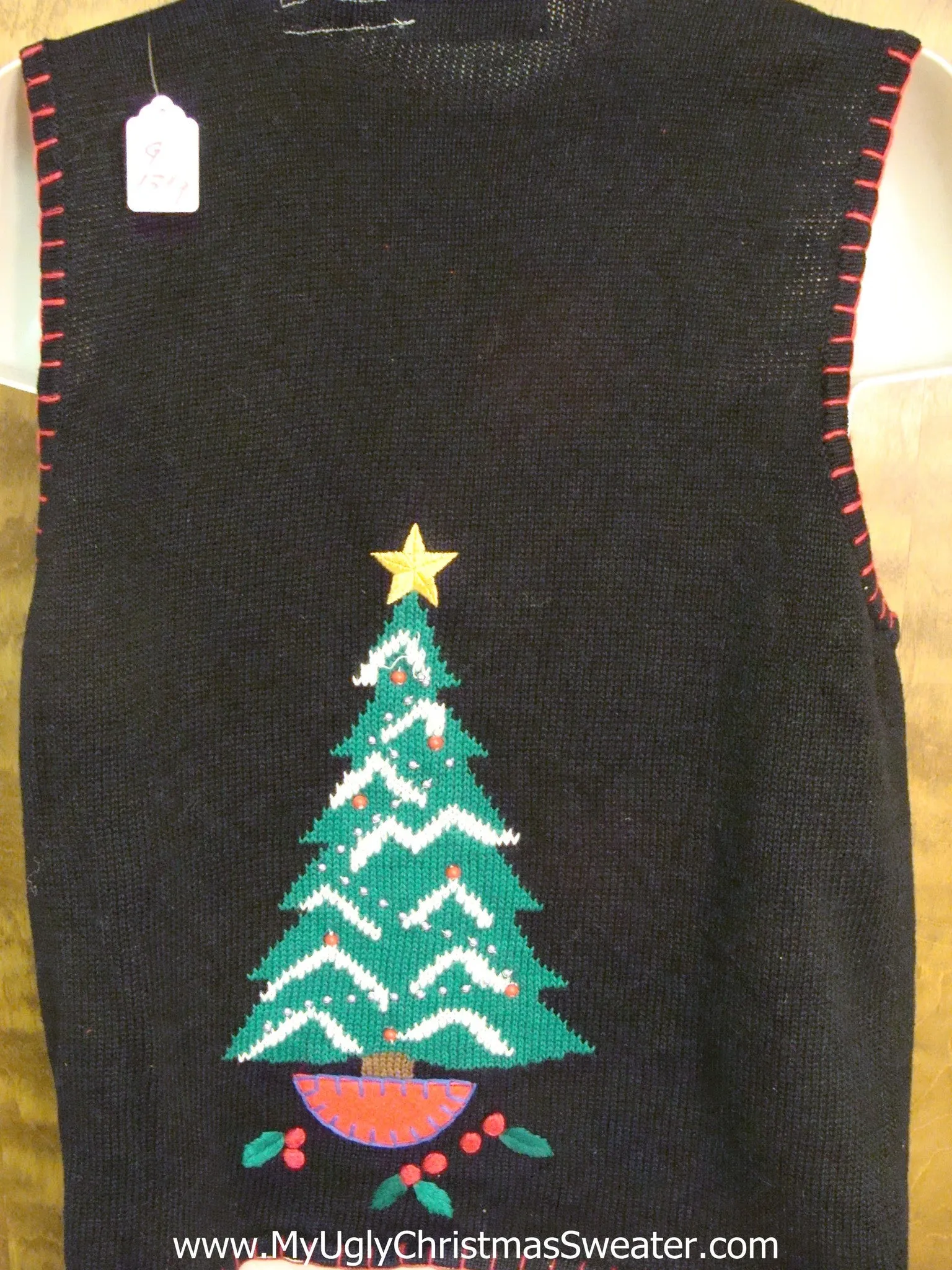 Tree Farm 2sided Ugly Christmas Sweater Vest with Lights