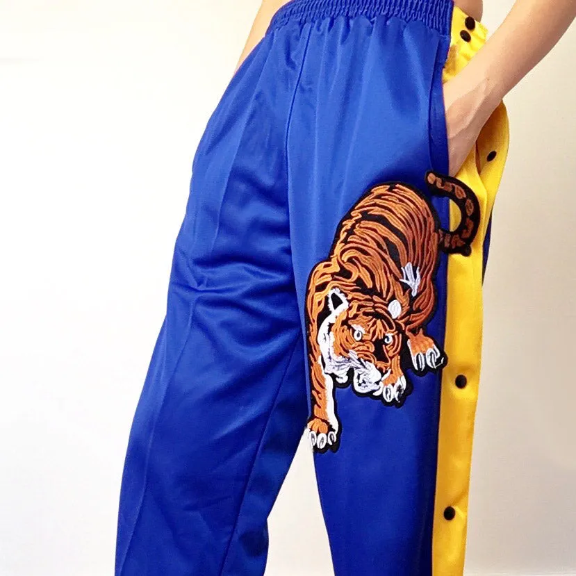 UNISEX TIGER BLUE POPPER BUTTONS TRACKSUIT