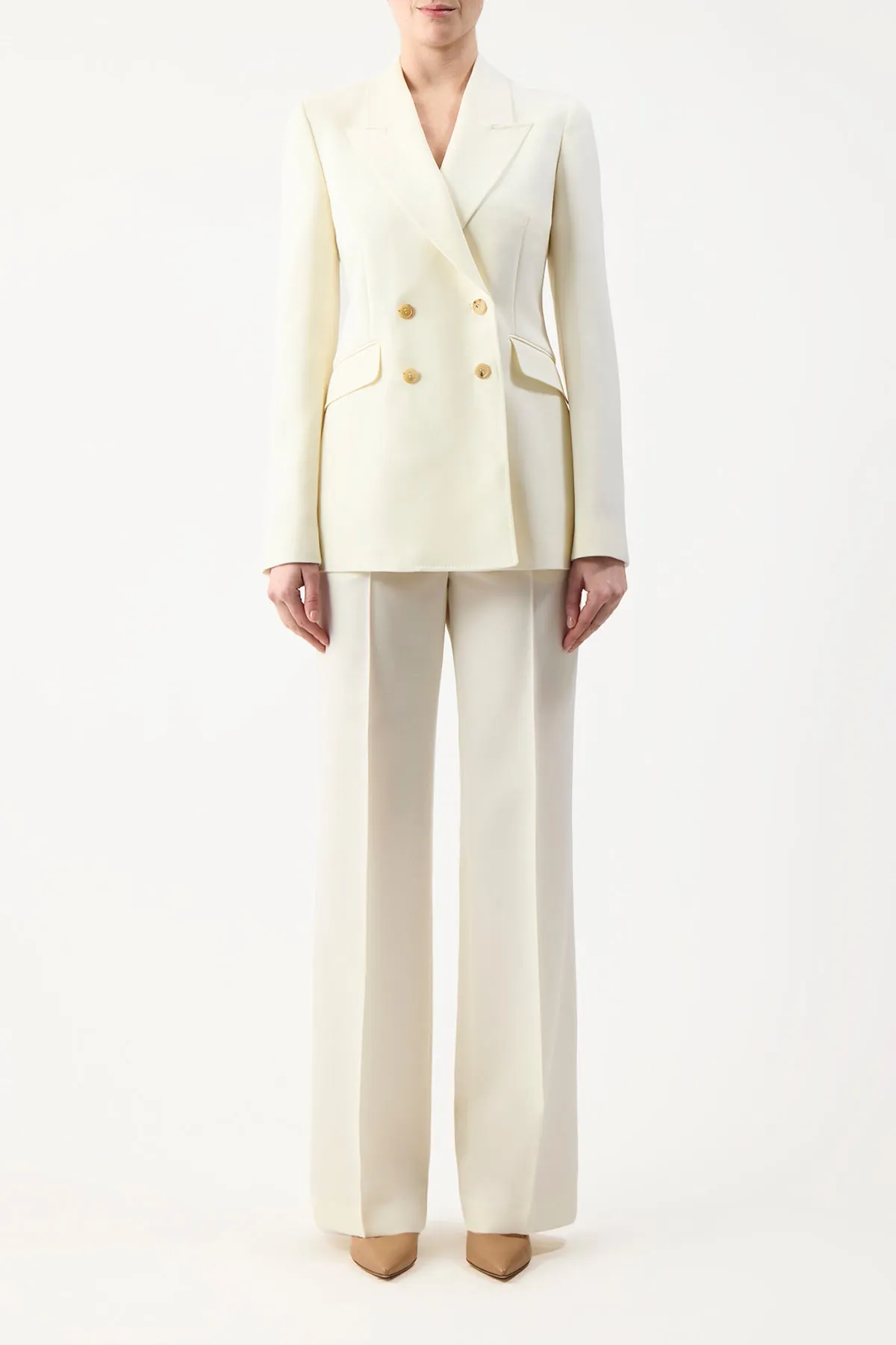 Vesta Pant in Ivory Sportswear Wool