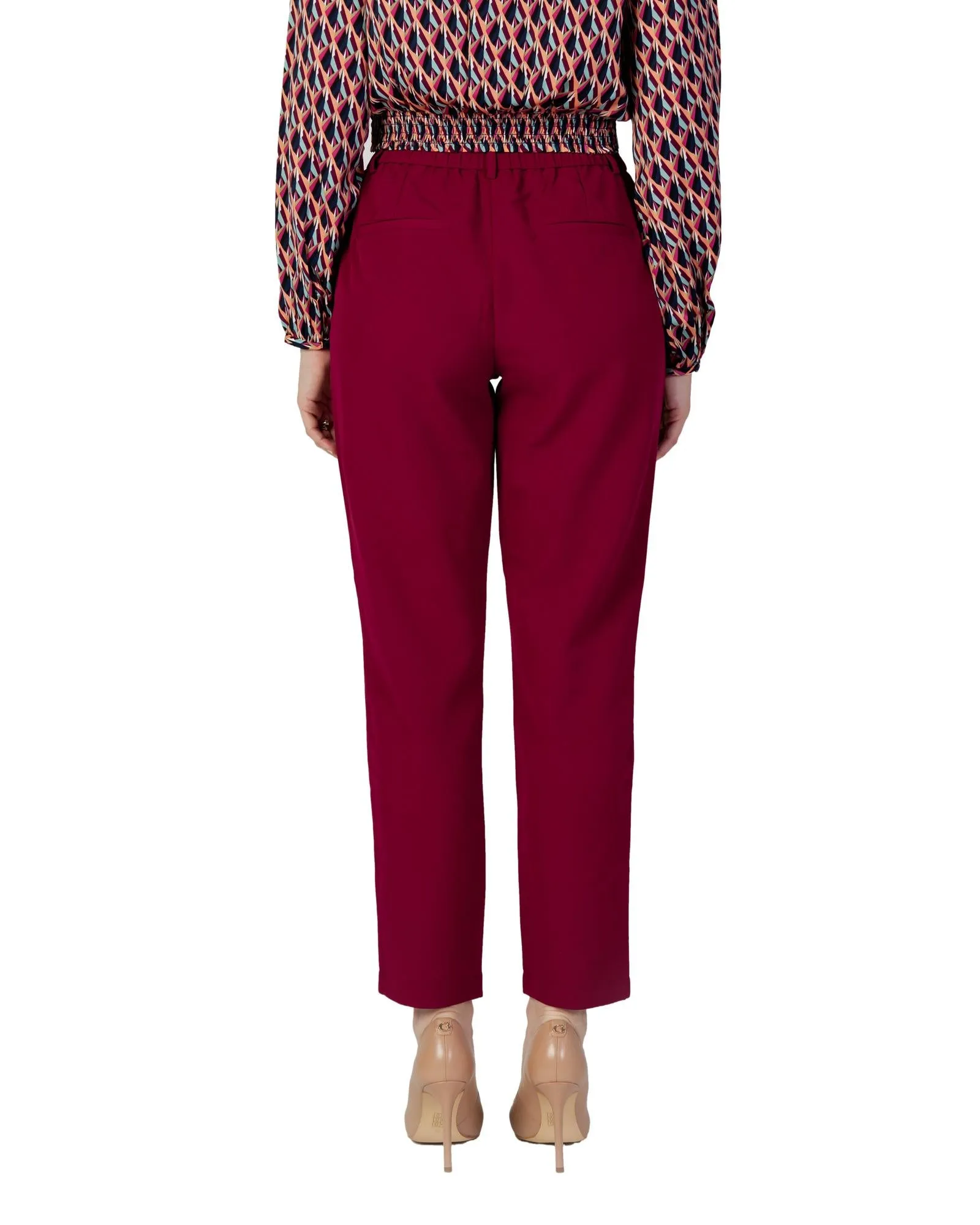 Vila Women's Straight Leg Pants - Burgundy