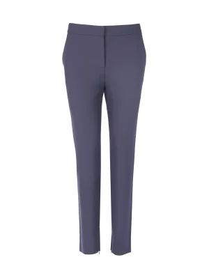 wool-blend ankle-zip trousers