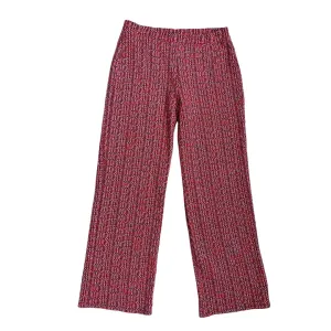 Zara Tweed Wide Leg Trousers Red SIZE L