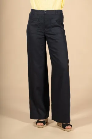 ZE2401P Sagan Linen Pant - Navy